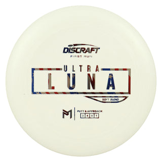 Discraft Disc Golf First Run Putter Line Soft UltraLuna Putt and Approach 3/4/0/1 White/USA 168g