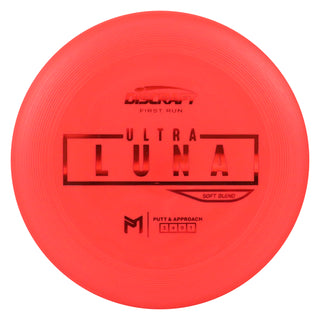 Discraft Disc Golf First Run Putter Line Soft UltraLuna Putt and Approach 3/4/0/1 Red/Red Holo 165g