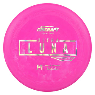 Discraft Disc Golf First Run Putter Line Hard UltraLuna Putt and Approach 3/4/0/1 Pink/Holo Prisms 173g