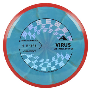 Axiom Disc Golf Cosmic Neutron Virus Distance Driver 9/8/-3.5-1 Blue Orange/Red 173 grams