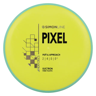 Axiom Disc Golf Simon Line Electron Firm Lizotte Pixel Putter 2/4/0/0.5 Yellow/Teal 175 grams