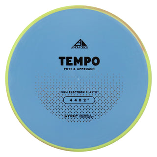 Axiom Disc Golf Electron Firm Tempo Putt and Approach 4/4/0/2.5 Blue/Yellow Orange 166 grams
