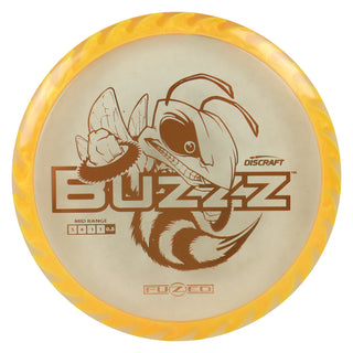 Discraft Disc Golf Fuzed Line Buzzz with Saw Pattern Midrange 5/4-1/1 Clear with Gold Saw/Bronze 170-172g