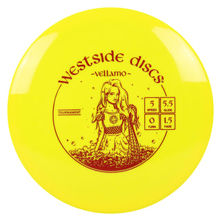 Westside Disc Golf Tournament Vellamo Midrange 5/5.5/0/1.5 Yellow/Red 177 grams