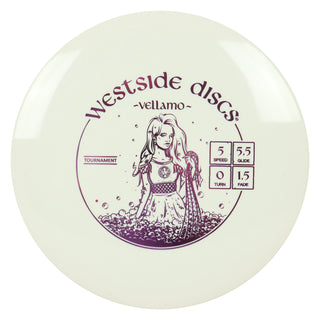 Westside Disc Golf Tournament Vellamo Midrange 5/5.5/0/1.5 White/Lavender 178 grams