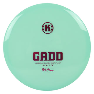 Kastaplast Disc Golf First Run K1 Gadd Midrange 5/5/0/2 Mint Green/Purple 175 grams
