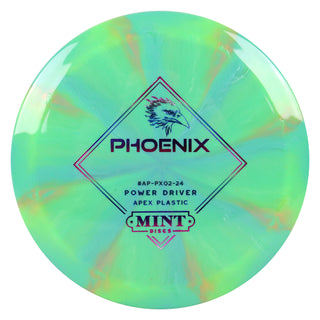Mint Disc Golf Apex Swirl Phoenix Fairway Driver 9/3/0/4 Green Swirl/Blue Metallic 167 grams