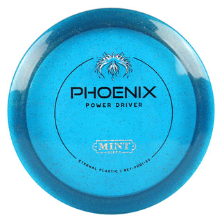 Mint Disc Golf Eternal Phoenix Fairway Driver 9/3/0/4 Turquoise Flake/Holo Shapes 173 grams