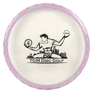 Discraft FuZed Zone with TGM Disc Golf Stamp Putt and Approach Clear with Purple Gear/Black 170-172g