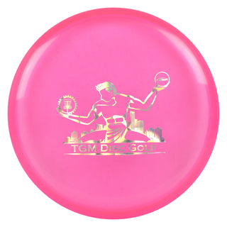 Discraft Cryztal FLX Fierce with TGM Disc Golf Stamp Putt and Approach Pink/Holo 175g
