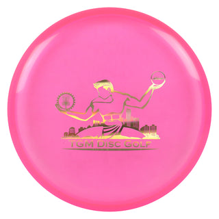 Discraft Cryztal FLX Fierce with TGM Disc Golf Stamp Putt and Approach Pink/Gold Holo 174g