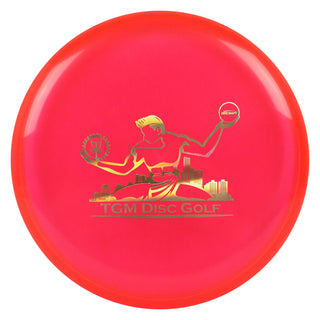 Discraft Cryztal FLX Fierce with TGM Disc Golf Stamp Putt and Approach Red/Gold Holo 174g