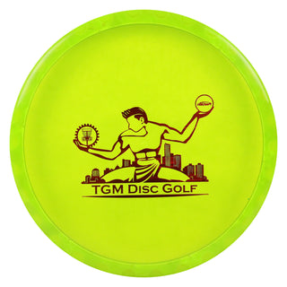 Discraft FuZed Zone with TGM Disc Golf Stamp Putt and Approach DayGlo with Grey Gear/Red Lines 173-174g