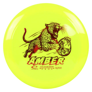 Latitude 64 Disc Golf Opto Amber Distance Driver 11/6/-3/2 Yellow/Red 157 grams