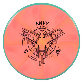 Axiom Disc Golf Cosmic Neutron Envy Putter 3/3/0/2 Peach/Teal 172 grams