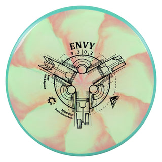 Axiom Disc Golf Cosmic Neutron Envy Putter 3/3/0/2 Sage Red/Teal 172 grams