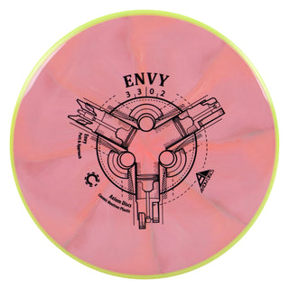 Axiom Disc Golf Cosmic Neutron Envy Putter 3/3/0/2 Light Red/Yellow 166 grams
