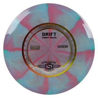 Streamline Disc Golf Cosmic Neutron Drift Distance Driver 11/5/-3/2 Burgundy Blue/Red Gold 173 grams