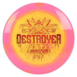 Innova Disc Golf Halo Star Destroyer Distance Driver 12/5/-1/3 Pink Yellow/Red Shimmer 161 grams