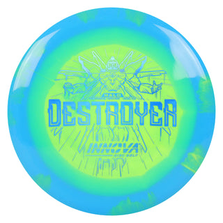 Innova Disc Golf Halo Star Destroyer Distance Driver 12/5/-1/3 Blue Yellow/Blue Holo 161 grams