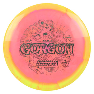 Innova Disc Golf Halo Star Gorgon Distance Driver 10/6/-2/1 Yellow Pink/Black Prisms 173 grams