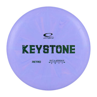 Latitude 64 Disc Golf Retro Burst Keystone Putter 2/5/-1/1 Purple/Dark Green 173 grams