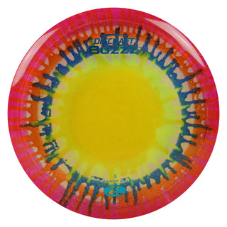 Discraft Disc Golf Z Line Fly Dye Buzzz Midrange Disc 5/4/-1/1 Yellow Splat/Blue 175-176g
