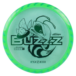 Discraft Disc Golf Fuzed Line Buzzz with Saw Pattern Midrange 5/4-1/1 Blue with Green Saw/Green 167-169g