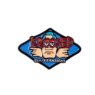 Krooked Skateboard Enamel Lapel Pin Arketype Blue 1"