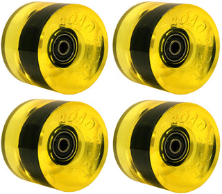 Road Rider Longboard Wheels 68mm 78a Yellow With Bearings