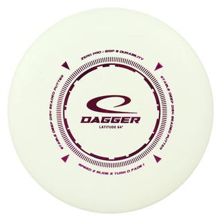 Latitude 64 Disc Golf Zero Pro Dagger Putt and Approach 2/5/0/1 White/Magenta 173 grams