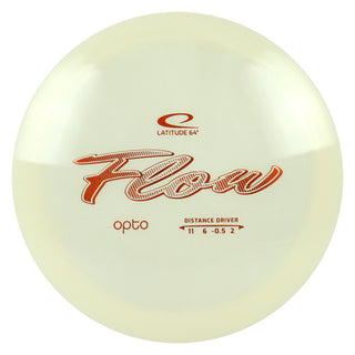 Latitude 64 Disc Golf Distance Driver Opto Flow 11/6/-0.5/2 White/Orange 175 grams