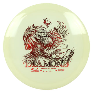 Latitude 64 Disc Golf Opto Moonshine Diamond Fairway Driver 8/6/-3/1 White/Red 156 grams