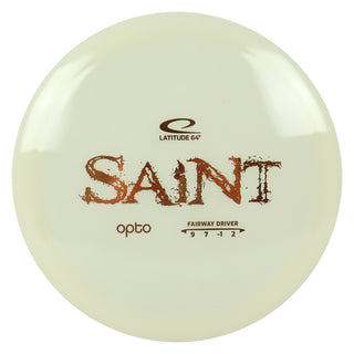 Latitude 64 Disc Golf Opto Saint Fairway Driver 9/7/-1/2 White/Bronze 168 grams