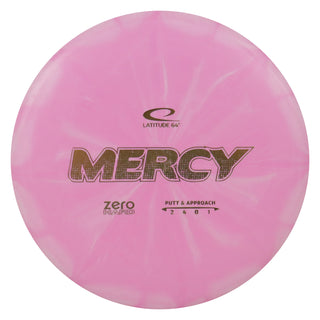 Latitude 64 Disc Golf Zero Hard Burst Mercy Putt and Approach 2/4/0/1 Pink/Gold 176 grams