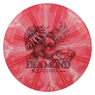 Latitude 64 Disc Golf Retro Burst Diamond Fairway Driver 8/6/-3/1 Red/Red 156 grams