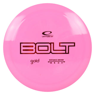 Latitude 64 Disc Golf Gold Bolt Distance Driver 13/6/-2/3 Pink/Red 171 grams