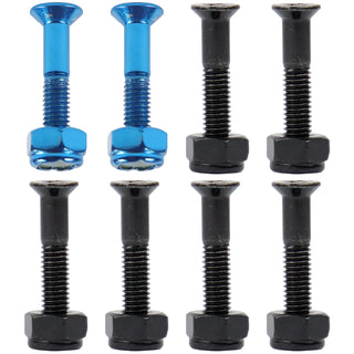 Dime Bag Skateboard Mounting Hardware 1" Phillips Black and Blue Nuts and Bolts