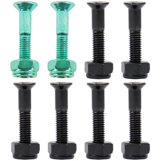 Dime Bag Skateboard Mounting Hardware 1" Phillips Black and Green Nuts and Bolts