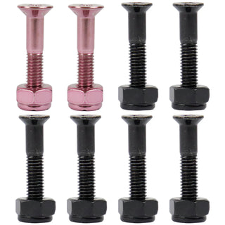 Dime Bag Skateboard Mounting Hardware 1" Phillips Black and Pink Nuts and Bolts
