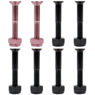 Dime Bag Skateboard Mounting Hardware 1.25" Phillips Black and Pink Nuts and Bolts