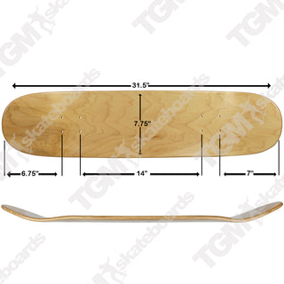Moose Deck Blank Stained Black 7.75"