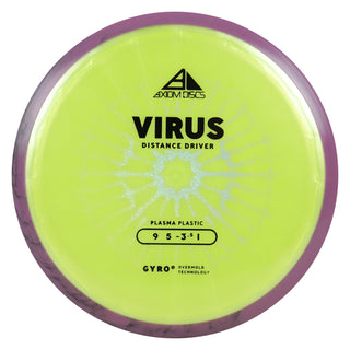 Axiom Discs Project Lab Coat Plasma Virus Distance Driver 9/5/-3.5/1 Lime/Purple Black 173 grams