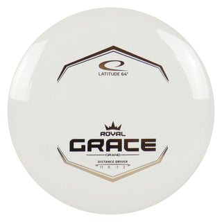 Latitude 64 Disc Golf Royal Grand Grace Distance Driver 11/6/-1/2 White/Gold 174 grams