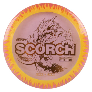 Discraft Disc Golf FuZed Line Scorch with Flame Pattern Distance Driver 11/6/-2/2 Pink with Yellow Flame/Orange 164-166g