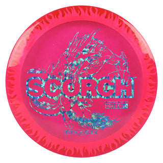 Discraft Disc Golf FuZed Line Scorch with Flame Pattern Distance Driver 11/6/-2/2 Hot Pink with White Flame/Blue Shatter 167-169g