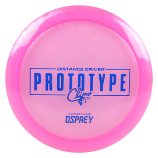 Climo Disc Golf Victory Line Prototype Osprey Distance Driver 10/6/-3/1 Pink/Navy 175 grams