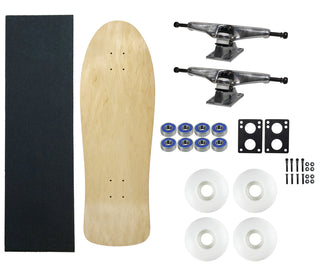 Moose Old School 30" Natural, Hollow Silver/Silver Trucks, 58mm White Wheels
