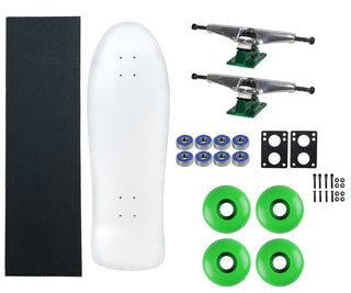 Moose Old School 30" White, Hollow Silver/Green Trucks, 58mm Green Wheels