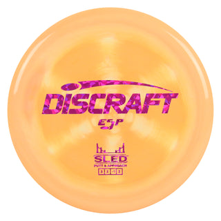 Discraft Disc Golf ESP Sled Putt and Approach 3/2/-1/2 Creamsicle/Magenta Shatter 178g